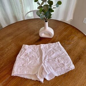 Women's White American Eagle Cargo Shorts